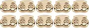 Grcfumo 10 Pcs Cord Lock, Zinc Alloy Drawstring Cord Lock, Spring Loading Design Shoelaces Cord Lock for Luggage, Pants Buckle, Shoes and Backpacks (Gold)