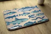 Bathroom Rug Anti-Slip Super Soft Absorbent - 90x60 cm - Fish pattern