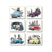 Cinnamon Cork Backed Coasters Set of 6 - Classic Rock