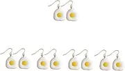 [DEARMAMY] Poached Egg Earrings Women Ear Decor Dangle Earrings Drop Earrings Funny Earrings Earings for Women Hoop Earrings for Women Earrings Food Earrings Alloy