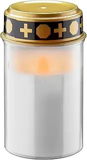 [goobay] 64604 LED Grave Light with Battery/LED Grave Candles Outdoor/Cemetery Candles/Grave Light/Eternal Light/Grave Lamp/White/Battery Operated 2X AA Mignon