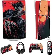 playvital Full Set Skin Stickers for PS5 Slim Console Digital Edition, Vinyl Skin Stickers Protective Film for PS5 Controller, Charging Station, Headset, Media Remote Control, Blood Moon Vampire