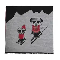 在飛比找ETMall東森購物網優惠-KARL LAGERFELD 卡爾 滑雪大圖樣保暖長圍巾/披