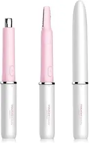 Hair Trimmer for Face Eyebrow Nose Ear Body Hair Trimming, All in ONE Hair Remover for Women & Men Dual Blades Shaver Battery Powered TB-1458