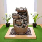 41cm Polyresin Water Fountain, Water Feature with LED Light, Rock n Barrel