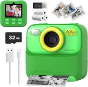 Mgaolo Kids Camera Instant Print Photo,Children Digital Camera Toys Gift with HD Video for Girls Boys 3-12 Age,Chritmas Birthday Festival Present for 3 4 5 6 7 8 9 Year Old Child (Green)