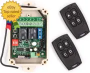 12V - 24V Secure Wireless RF Remote Control Relay Switch Universal 2-Channel