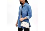 NEW Coach CV267 Madi Crossbody With Snail Print In Silver/Chalk Multi