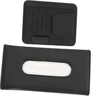 Outanaya 1Set Car Tissue Holder Premium Leather Napkin Holder for Sun Visor Durable Tissue Box with Clip Easy Installation for Cars