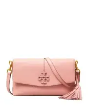 Best Seller! New Tory Burch McGraw Leather Envelope Crossbody Bag Pink Magnolia
