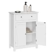 Bathroom Storage Cabinet Free Standing, with Drawer and Adjustable Shelf, Kit...