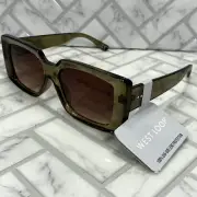 NWT West Loop Sunglasses 23 160 EMB NDE VL FWG Clear Brown Frames 100% UVA-UVB