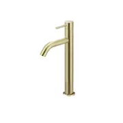 MEIR Piccola Tall Basin Mixer with 130mm Curved Spout - Single Lever - PVD Tiger Bronze