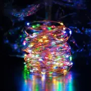 Solar Copper Wire String Light Bendable Foldable Flexible Multi-Color Decor LED