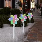 Gemmy Orchestra of Lights 3 Multicolor LED Christmas Snowflake Pathway Stakes