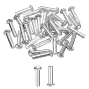 50Pcs Brazier Head Solid Aluminum Rivets, M6 x 25mm Tubular Rivets