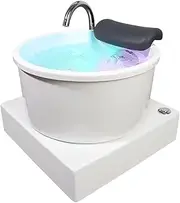 Foot Spa Bath Pedicure Foot Spa Bathtub, Acrylic Massage Footbath with Bubble Massage & Jets, Adjustable Temperature Pedicure Bowl Foot Spa Massager with Foot Rest, Colorful Lamp Foot Soak Tub