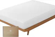 BIOWEAVES 100% Organic Cotton Fitted Bottom Sheet 300 Thread Count Sateen Weave GOTS Certified with deep Pockets, Cotton, White, Twin XL
