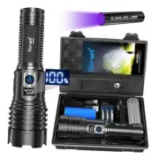 Flashlights LED High Lumens Rechargeable, 2000 Lumens XHM77.2 Super Black