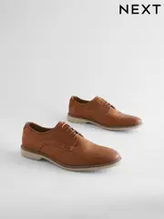 Tan Brown Smart Casual Derby Shoes (E01809) | $100