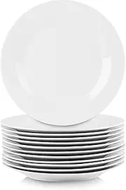 10 Strawberry Street 10.5" Catering Round Dinner Plate, Set of 12, White