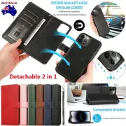 Removable Magnet Case Leather Wallet Cover For iPhone 16 15 14 13 Pro Max 8 Plus
