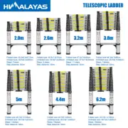 Telescopic aluminium ladder alloy extension extendable steps adjustable portable