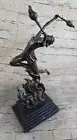 Bronze Sculpture The Flame Leaper Art Deco Woman Torch Dancer Fire Dancer Decor