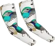 [FHEDVBN] Teal Birds Musical Note Arm Sleeves Compression Arm Covers for Men Women Outdoor Sun Sleeves Cooling Sports Sleeve, Black