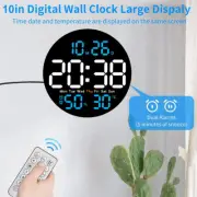 10inch LED Digital Alarm Clock With Temperature Date Large Display Wall Clock