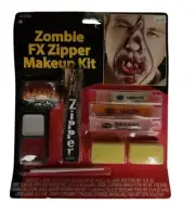 Zombie FX Zipper Makeup Kit Mask Zippered Face Effect Halloween Costume Adult