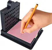 Sticky Note Stencil Template, Sticky Notes Dispenser, Efficient Stencil Included, 3.97x3.54 Inches Compact Desktop Planner, Memo Pad Organizer for Annotations