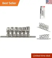 Durable 6-Piece 1/4" Drive SAE Universal Socket Set - Easy Clean Matte Finish
