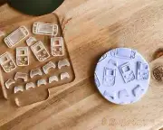 Console Games PC Playing Fun Pad - Embosser Stamp for cookies, Cake