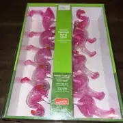 Pink Flamingo Blow Mold Party lights indoor outdoor string of 10 New By Mainstay