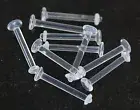 10 Pc 12g 5/8" Clear Tongue Rings Tongue Retainers W/ Clear O Rings No Metal