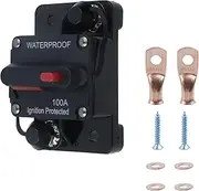 Chinflly Car Circuit Breaker with Manual Reset,100 Amp Circuit Breaker for Boat Trolling Motor Marine ATV Trailer Vehicles Stereo Audio Inline Fuse with Manual Reset Switch Waterproof DC 12V-48V