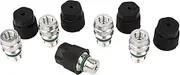 (5 Count) M12x1.5 Male High Side A/C Charge Port Valve Includes Black Caps - Universal Charging Core & Cover Kit to Repair Air Conditioner Service for MT0105, 800-955, 59946, GM 52458184, 15-5438