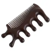 Wooden Massage Comb, Sandalwood Head Scalp Comb with Wide Teeth for Static-Free