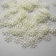 100× Snowflake Flatback Pearl Embellishments Christmas Craft DIY Tools YUAUJK^io