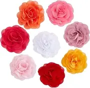 Pack of 8 8 Colours Dog Collar for Pet Shows, Flowers, Colourful Polyester, Soft Flowers, Pets, Cats, Bows, Ornaments, Flower Pendants for Puppies, Cats, Dogs,