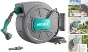 Retractable Garden Hose Reel - 1/2 in x 100 ft Wall Mounted Heavy Duty Water