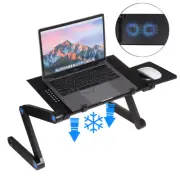 Foldable Laptop Tray Stand Portable Adjustable Notebook Desk Lap Table Black NEW