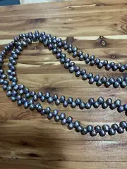 Old Stock Natural Freshwater Grey Blue Pearl Bead 14in strand side drilled