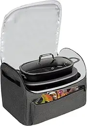 [MLqkpwy] Cooking Pot Bags - Cook Pot Carrier Slow Cooker Travel Bag | Waterproof Portable Tote with Accessory Pocket, Easy Clean Lining Storage Organizer for Travel