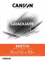 3 Pack Canson Graduate Series Sketch Pad 9"X12"-40 Sheets 1250P033