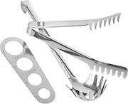 Generic 1 Set Italian Spaghetti Sandwich Fettuccine Pasta Spaghetti Measurer Noodle Spoon Utensil Spaghetti Noodles Tong Noodles Serving Spoon Pasta Tong Pasta Spoon Stainless Steel Silver