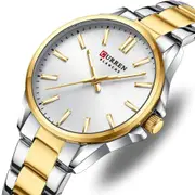 Simple Casual Stainless Steel Quartz Pointers Wristwatches for Women