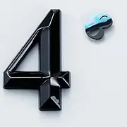 3D Self-Adhesive House Numbers for Outside, Door Mailbox Numbers, Modern Black House Street Address Numbers Stickers for House, Apartment, Office, Hotel Room, Mailbox Signs (4 Inch No.4)