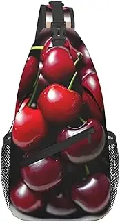 [DRTGEDS] Fresh Cherry Sling Backpack,Men Cross Chest Bag Diagonally,Shoulder Bag For Outdoor Travel Cycling Bag